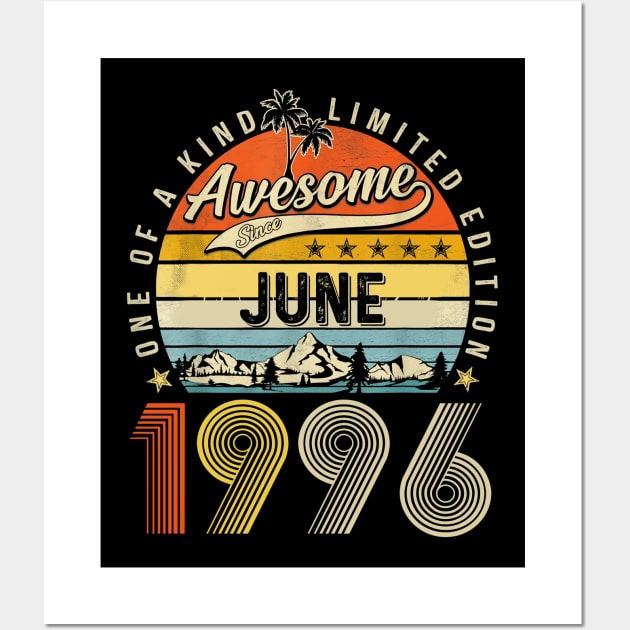 Awesome Since June 1996 Vintage 27th Birthday Wall Art by Marcelo Nimtz